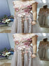 A Line Scoop Floral Applique Prom Dress Floor Length LBQ1018